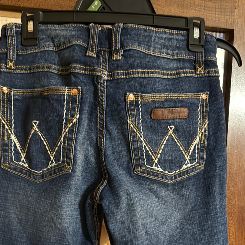 Wrangler Blue Boot Cut Jeans with Natural Fading